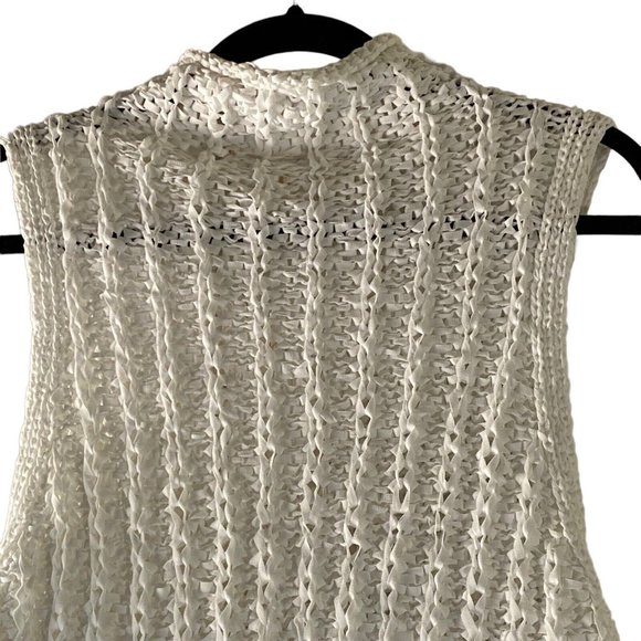 Anthropologie Moth Braided White Top Mock Neck Sleeveless Top Size Medium NWT - Picture 7 of 12